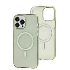 Чохол для iPhone 13 Pro Max Clear color MagSafe green