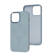 Чохол для iPhone 13 Pro Max Bonbon Leather Metal MagSafe mist blue