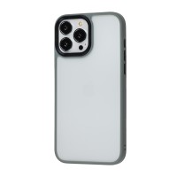 Чохол для iPhone 13 Pro Shadow Matte Metal Buttons сірий