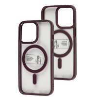 Чохол для iPhone 13 Pro Metal Bezel MagSafe бордовий