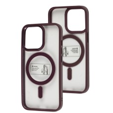 Чохол для iPhone 13 Pro Metal Bezel MagSafe бордовий