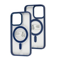Чохол для iPhone 13 Pro Metal Bezel MagSafe синій