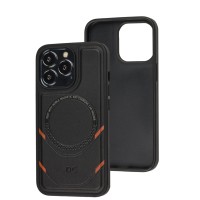 Чохол для iPhone 13 Pro MagSafe eco-leather + MagSafe popSocket black