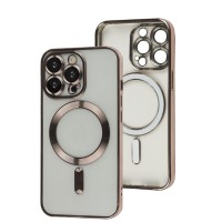 Чохол для iPhone 13 Pro Fibra Chrome MagSafe rose gold