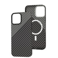 Чохол для iPhone 13 Pro Carbon MagSafe black gray