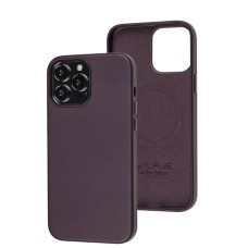 Чохол для iPhone 13 Pro WAVE Premium leather MagSafe dark cherry