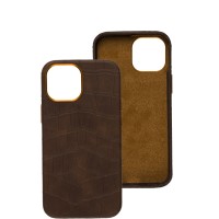 Чохол для iPhone 13 mini Leather croco full brown
