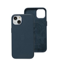Чохол для iPhone 13 Leather classic Full MagSafe indigo blue