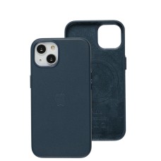 Чохол для iPhone 13 Leather classic Full MagSafe indigo blue