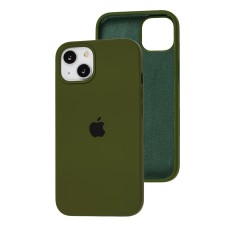 Чохол для iPhone 13 Silicone Full зелений / dark olive