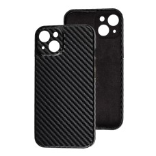 Чохол для iPhone 13 Leather carbon Full camera чорний