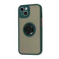 Чохол для iPhone 13 LikGus Edging Ring оливковий