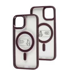 Чохол для iPhone 13 Metal Bezel MagSafe бордовий