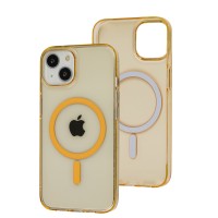 Чохол для iPhone 13 Clear color MagSafe orange