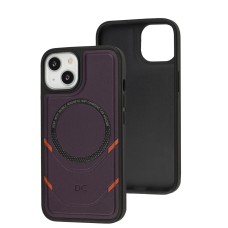 Чохол для iPhone 13 MagSafe eco-leather + MagSafe popSocket grape