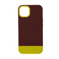 Чохол для iPhone 13 Bichromatic brown burgundy / yellow