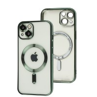 Чохол для iPhone 13 Fibra Chrome MagSafe green