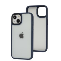 Чохол для iPhone 13 Shadow Matte Metal Buttons синій