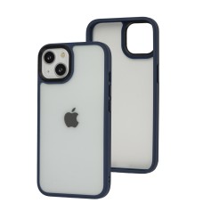 Чохол для iPhone 13 Shadow Matte Metal Buttons синій