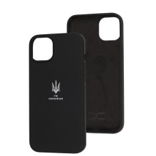 Чохол для iPhone 14 Plus Silicone Full Тризуб чорний