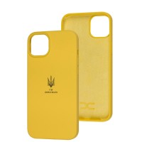 Чохол для iPhone 14 Plus Silicone Full Тризуб жовтий