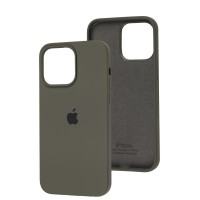 Чохол для iPhone 14 Pro Max Silicone Full сірий / dark olive