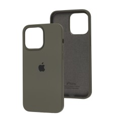 Чохол для iPhone 14 Pro Max Silicone Full сірий / dark olive
