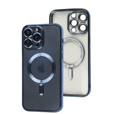 Чохол для iPhone 14 Pro Max Fibra Chrome MagSafe blue