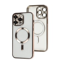 Чохол для iPhone 14 Pro Max Fibra Chrome MagSafe rose gold