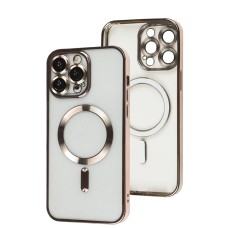 Чохол для iPhone 14 Pro Max Fibra Chrome MagSafe rose gold