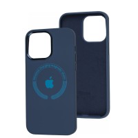Чохол для iPhone 14 Pro Max Metal Camera MagSafe Silicone cobalt blue