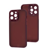 Чохол для iPhone 14 Pro Max Luxury Metal Lens марсала