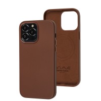 Чохол для iPhone 14 Max WAVE Premium leather MagSafe umber