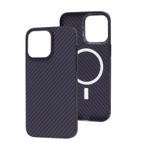 Чохол для iPhone 14 Pro Max Carbon MagSafe deep purple