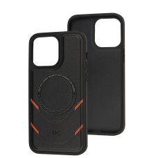 Чохол для iPhone 14 Pro Max MagSafe eco-leather + MagSafe popSocket black