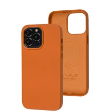 Чохол для iPhone 14 Pro Max WAVE Premium leather MagSafe orange
