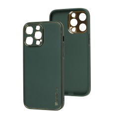 Чохол для iPhone 14 Pro Max Leather Xshield army green