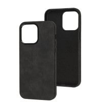 Чохол для iPhone 14 Pro Max Leather croco full black