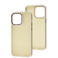 Чохол для iPhone 14 Pro Max Metal Bezel бежевий