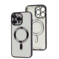 Чохол для iPhone 14 Pro Max Fibra Chrome MagSafe dark purple