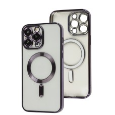 Чохол для iPhone 14 Pro Max Fibra Chrome MagSafe dark purple