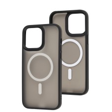 Чохол для iPhone 14 Pro Max WAVE Matte Colorful MagSafe black
