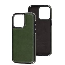 Чохол для iPhone 14 Pro Max Puloka leather Lux green