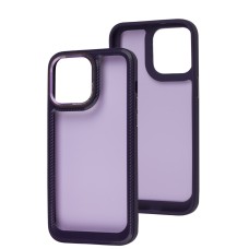 Чохол для iPhone 14 Pro Max Carbon style purple