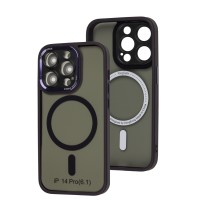 Чохол для iPhone 14 Pro MagSafe Acrylic Matte dark purple