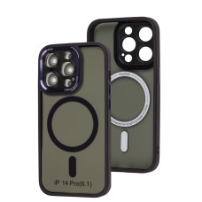 Чохол для iPhone 14 Pro MagSafe Acrylic Matte dark purple