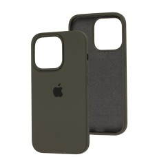 Чохол для iPhone 14 Pro Silicone Full сірий / dark olive