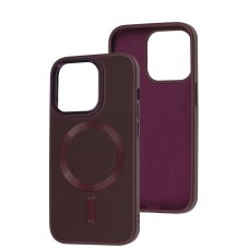Чохол для iPhone 14 Pro Bonbon Leather Metal MagSafe plum