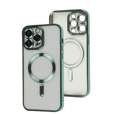 Чохол для iPhone 14 Pro Fibra Chrome MagSafe light green