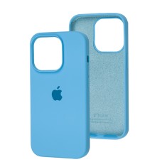Чохол для iPhone 14 Pro Silicone Full блакитний / blue